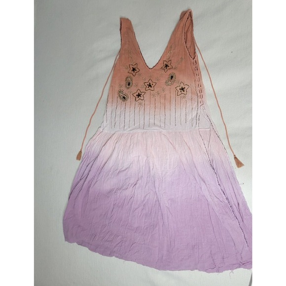 Free People Tunic Top Dress Bali Birdi Embroidered Open Tie Back Cottagecore - Picture 16 of 16